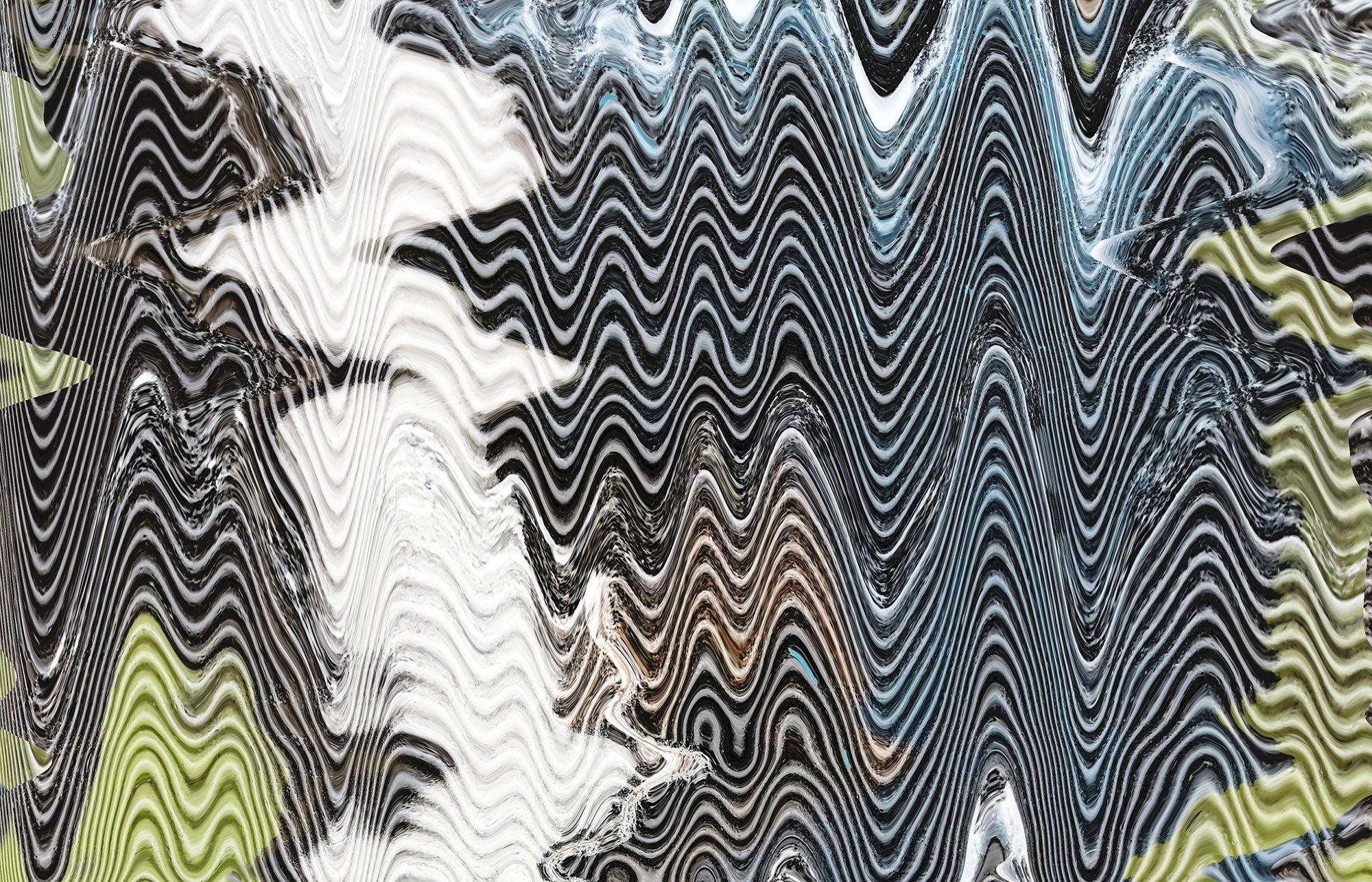 Detalle de la obra abstracta White Wave de la artista lituana Ina Mindiuz