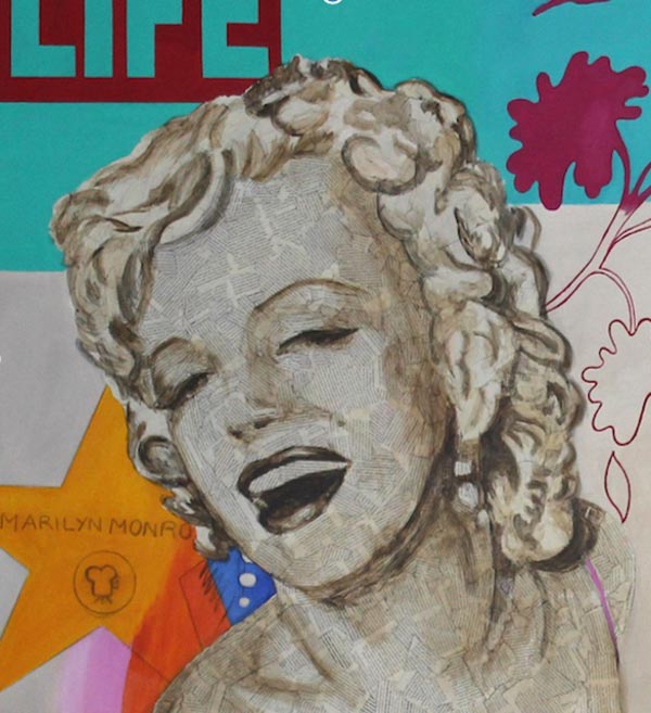 Marilyn in love detalle de la obra de Casanova