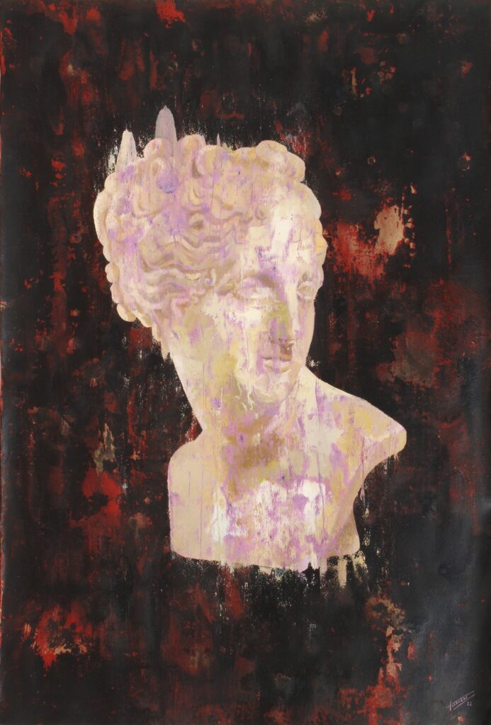 Obra de Torregar Busto de venus itálica I. Óleo y acrílico sobre papel